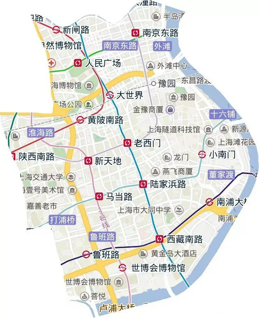 黄浦区地图高清晰图片