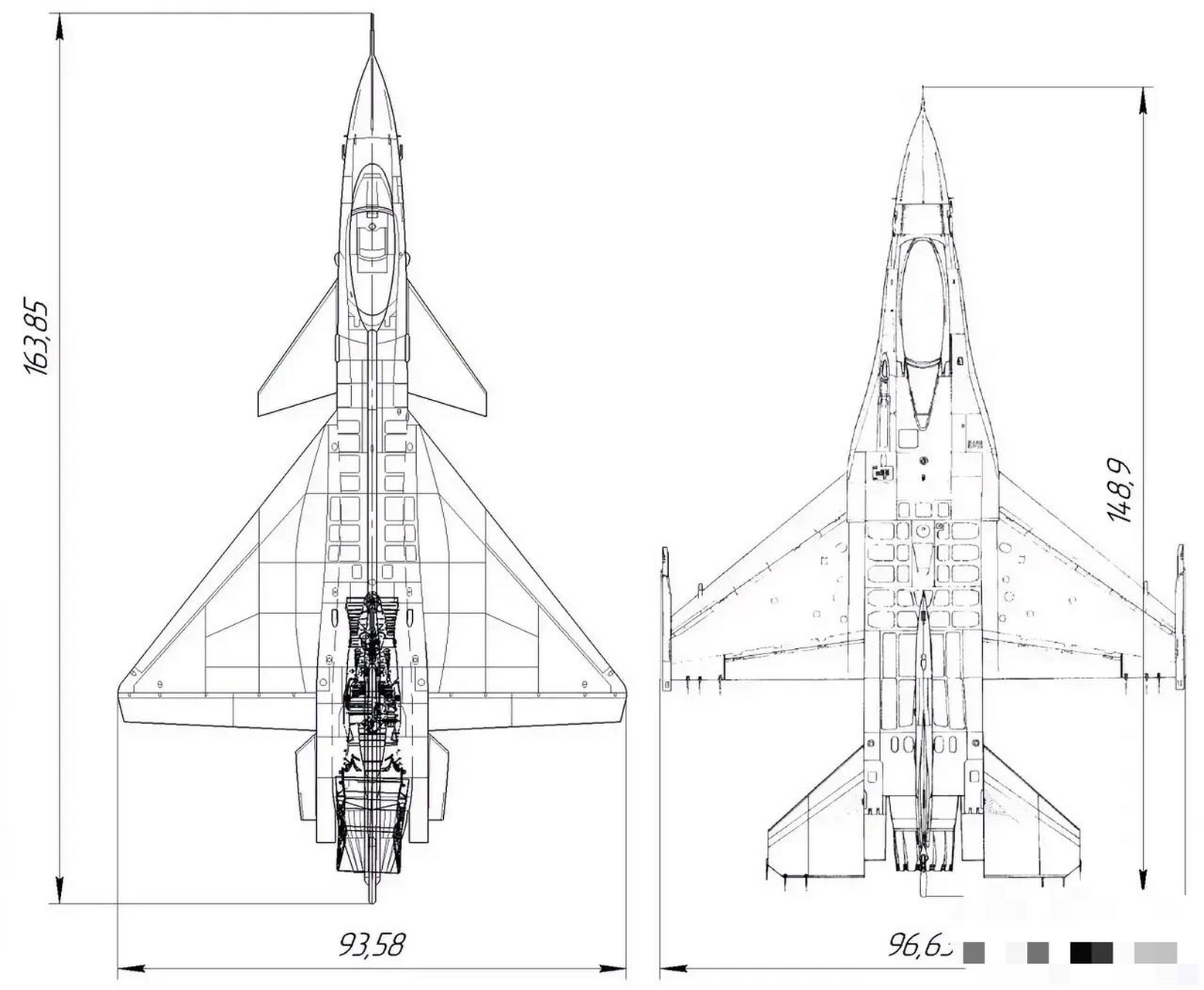 歼10的总体尺寸表面上比f16要大不少,最明显就是机长要长多1.