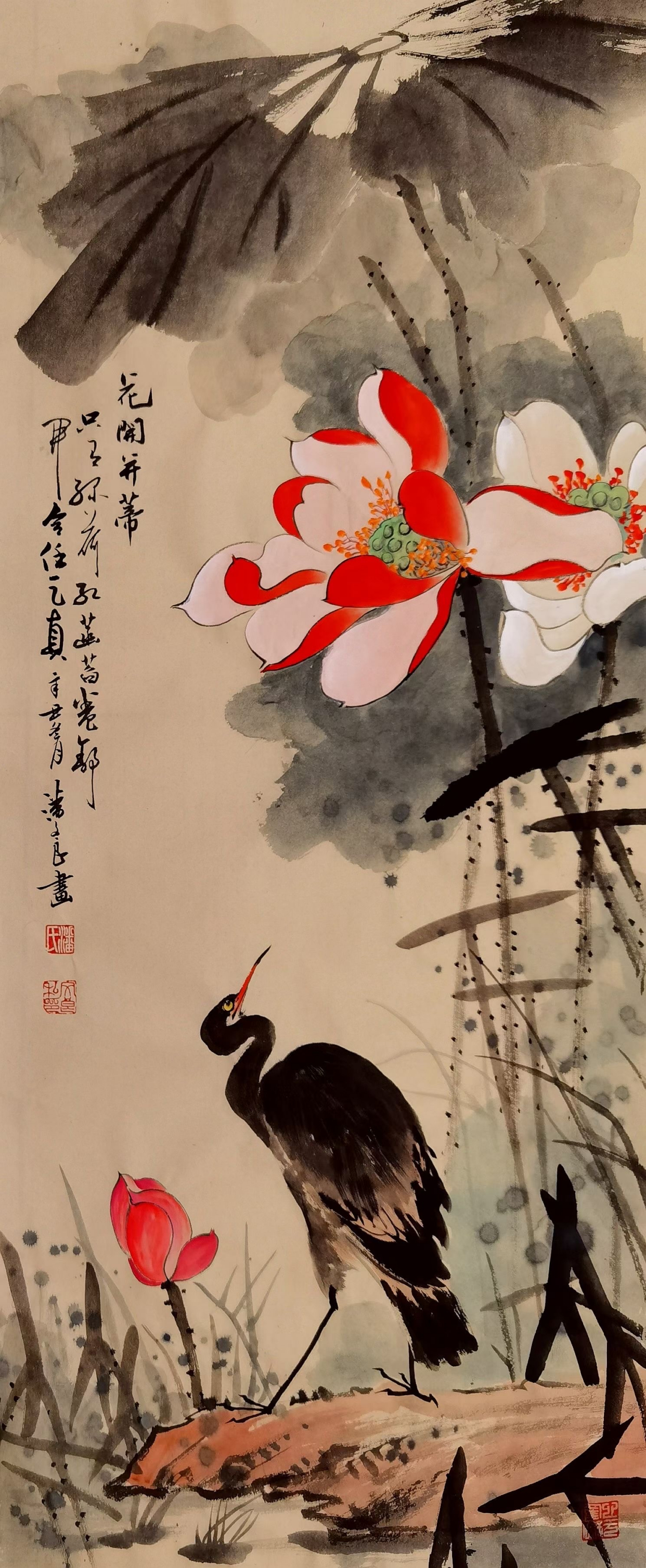 潘文良诗书画三绝,写意花鸟画作品集