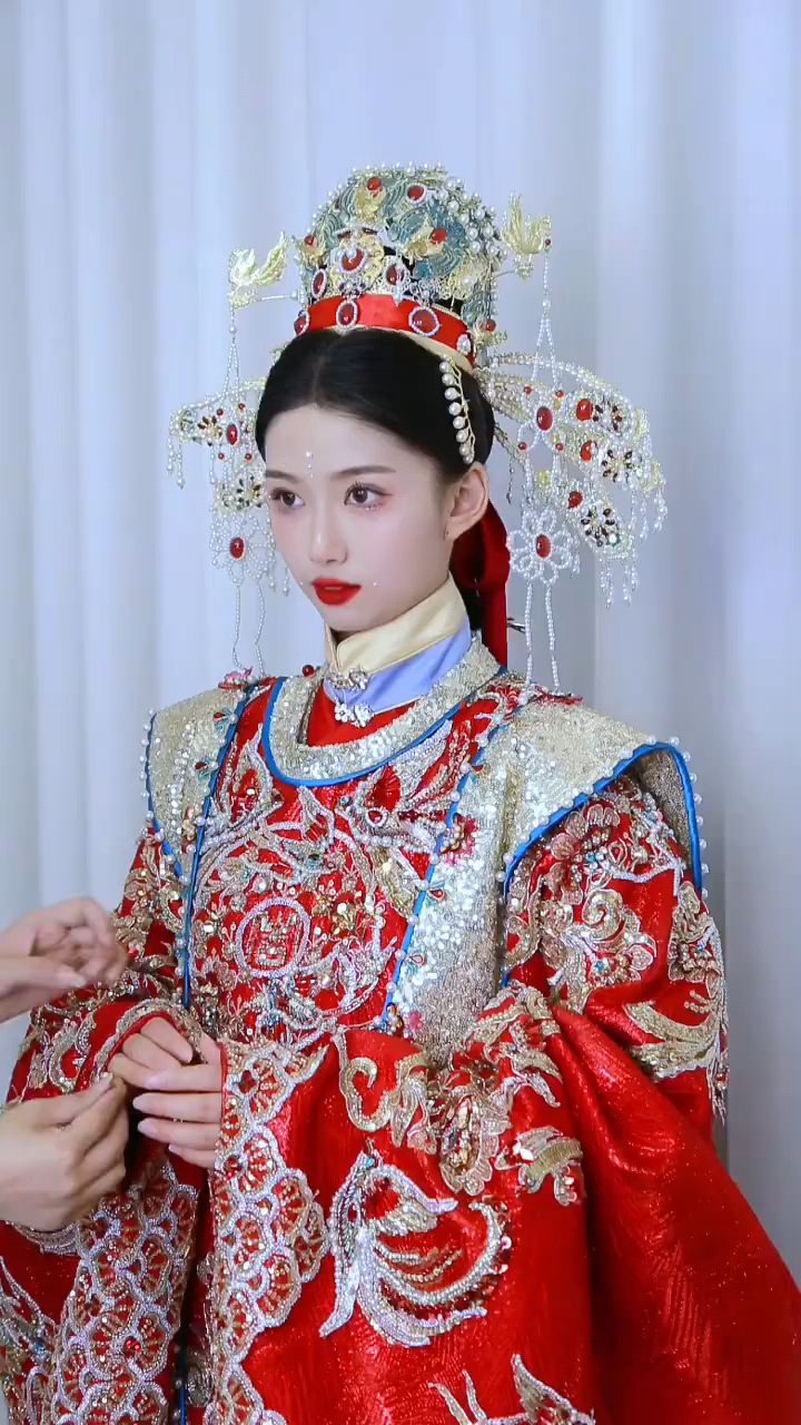 明制汉服婚服,端庄大气,优雅非凡,一起做大明公主.