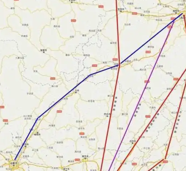 重庆到西安高铁线路图图片