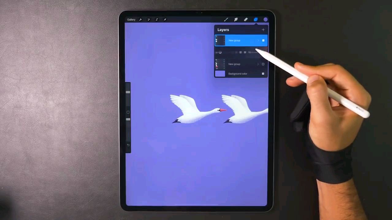 iPad绘图天鹅壁纸