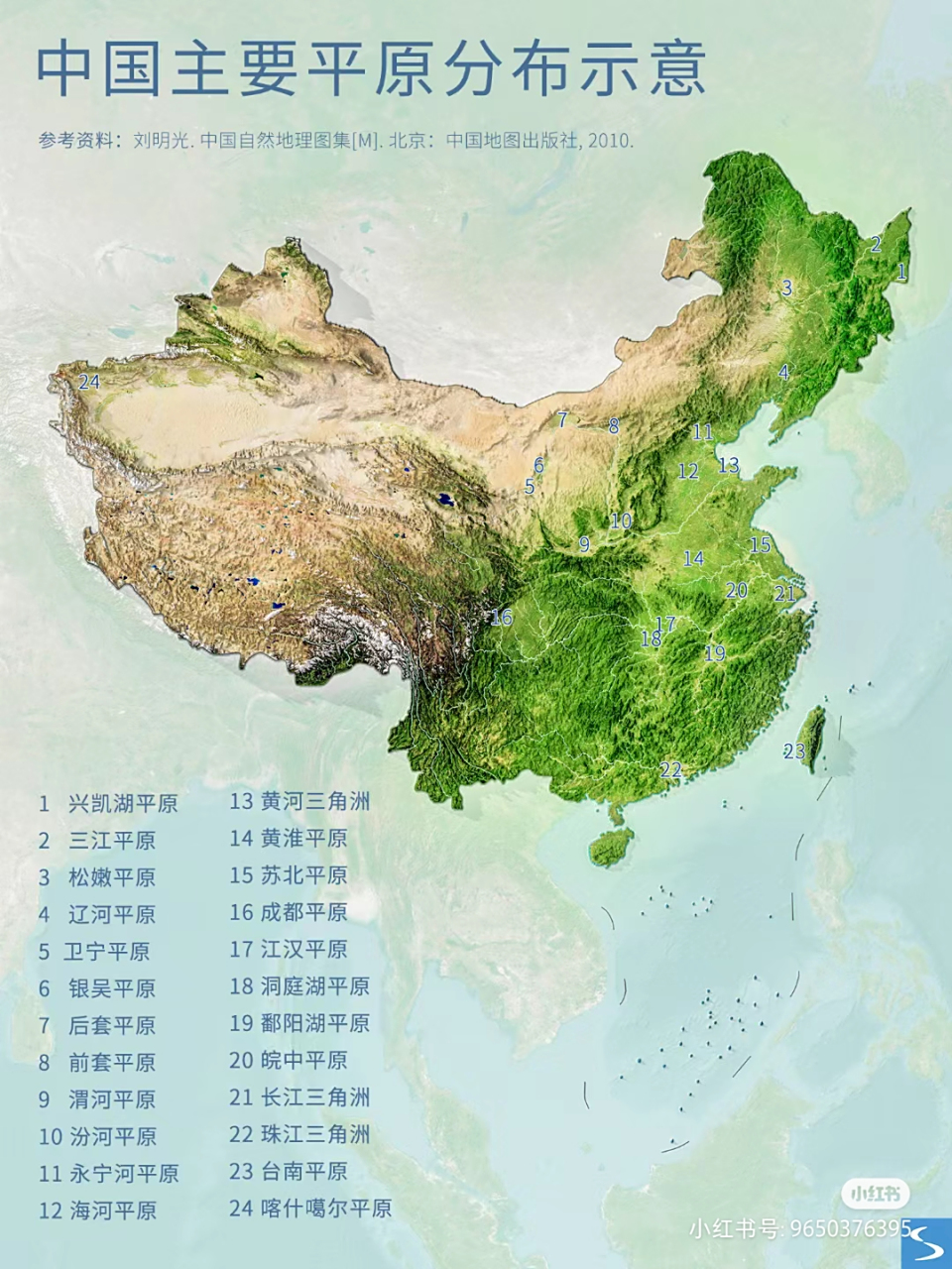 中国主要平原分布示意图! 我国的四大平原,你还记得吗?