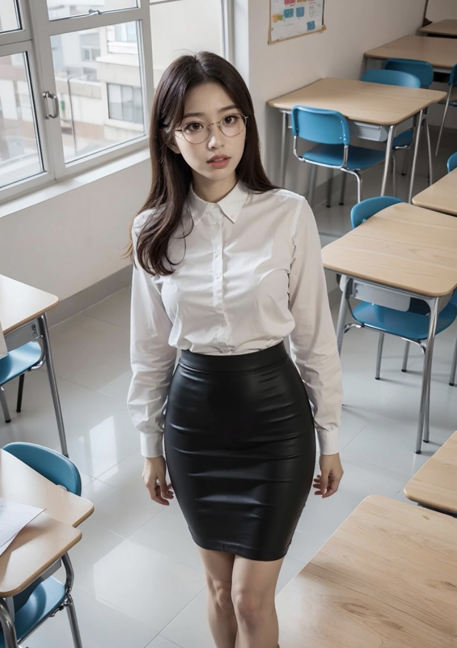 【ai绘画】身材完美!要好好听课哦～#性感美女# #美女老师# #ai绘画