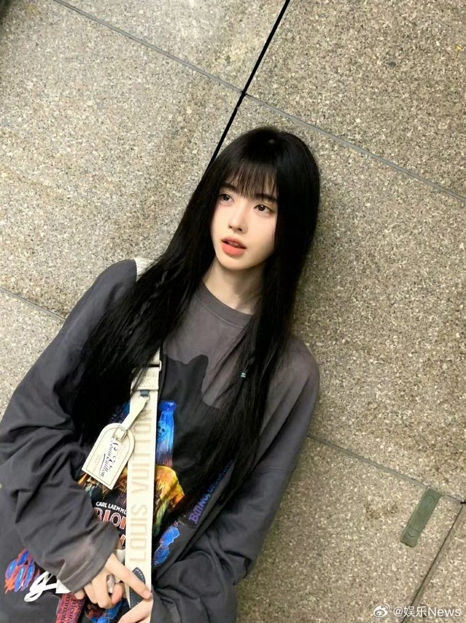 鞠婧祎黑长直齐刘海造型,白月光校花学姐#鞠婧祎