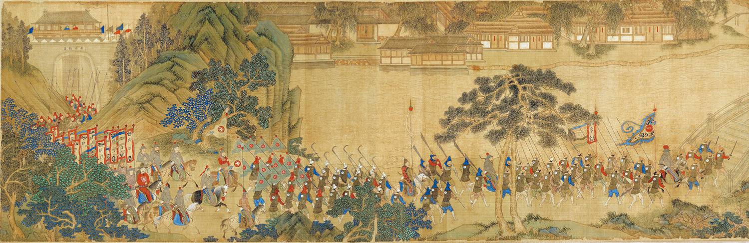 传仇英《倭寇图卷》中因倭寇作乱流离失所的百姓#传统文化# #中国画