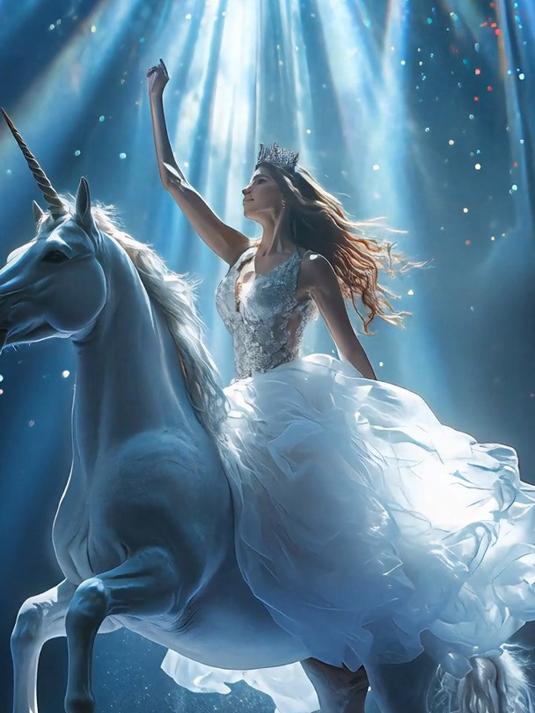 女子与独角兽惊艳合体,魔幻表演震撼全场!