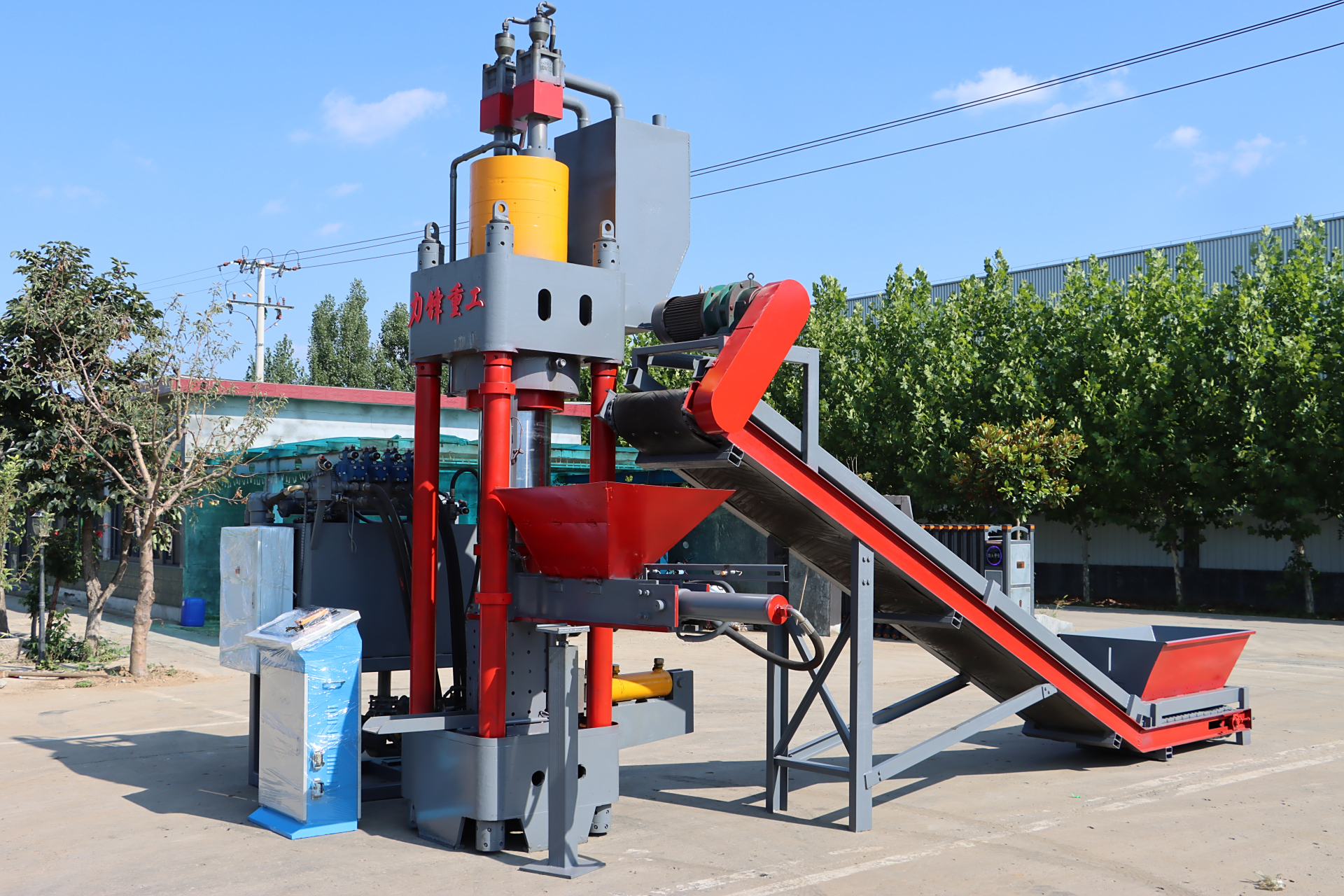 金属压饼机# 铁屑铝屑压饼机四柱液压机全自动金属压饼机废铜末铝末