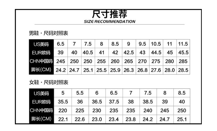 鞋子eu35中国码图片