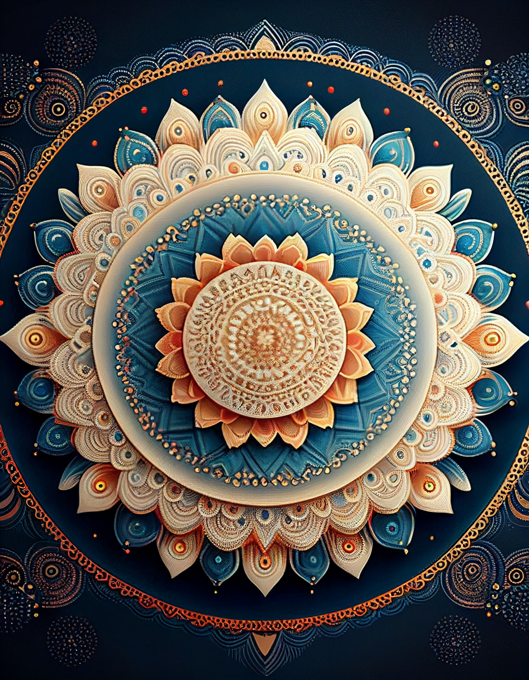 绝美的波点曼陀罗图