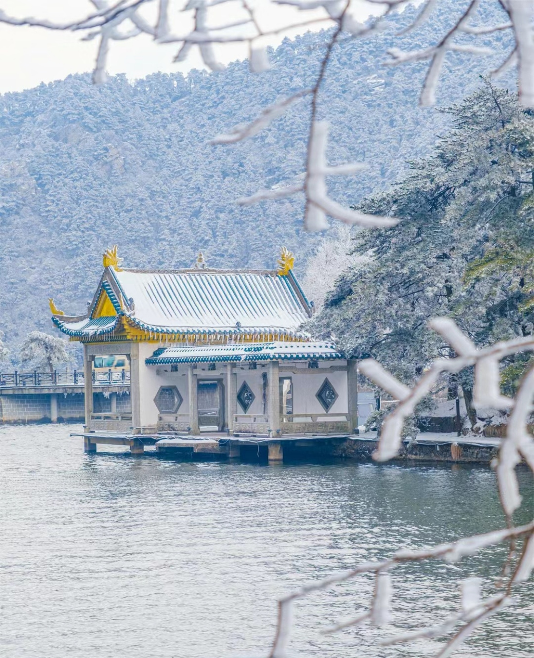 冬日的雪景很nice,一点也不逊色于北方的冰雪奇观,冬日里,雪花洁白