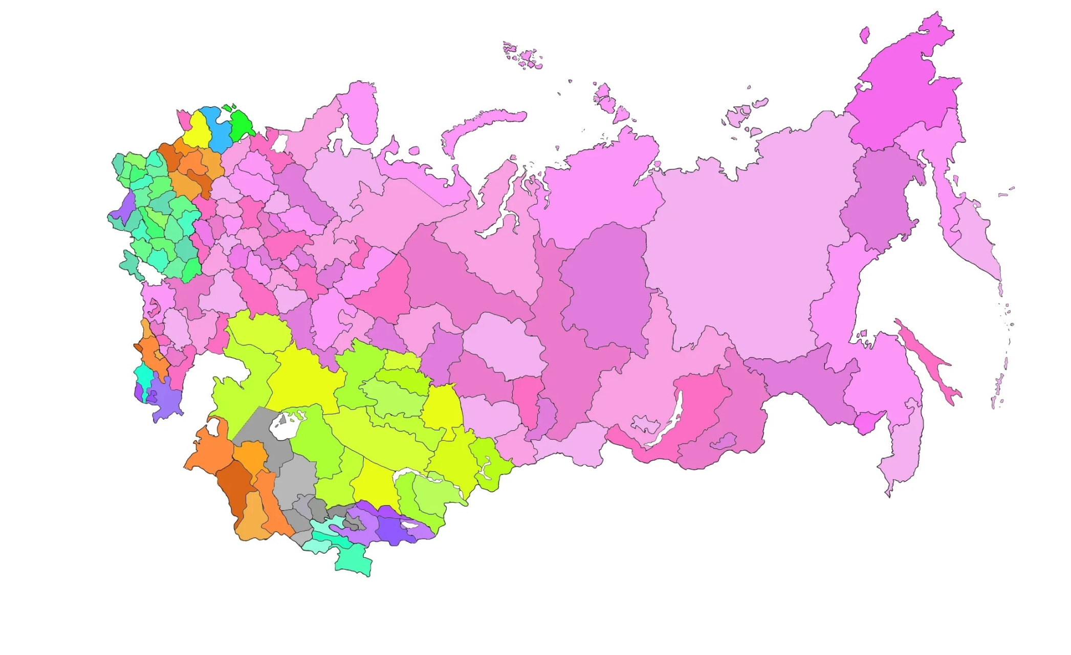 原苏联国家地图面积图片