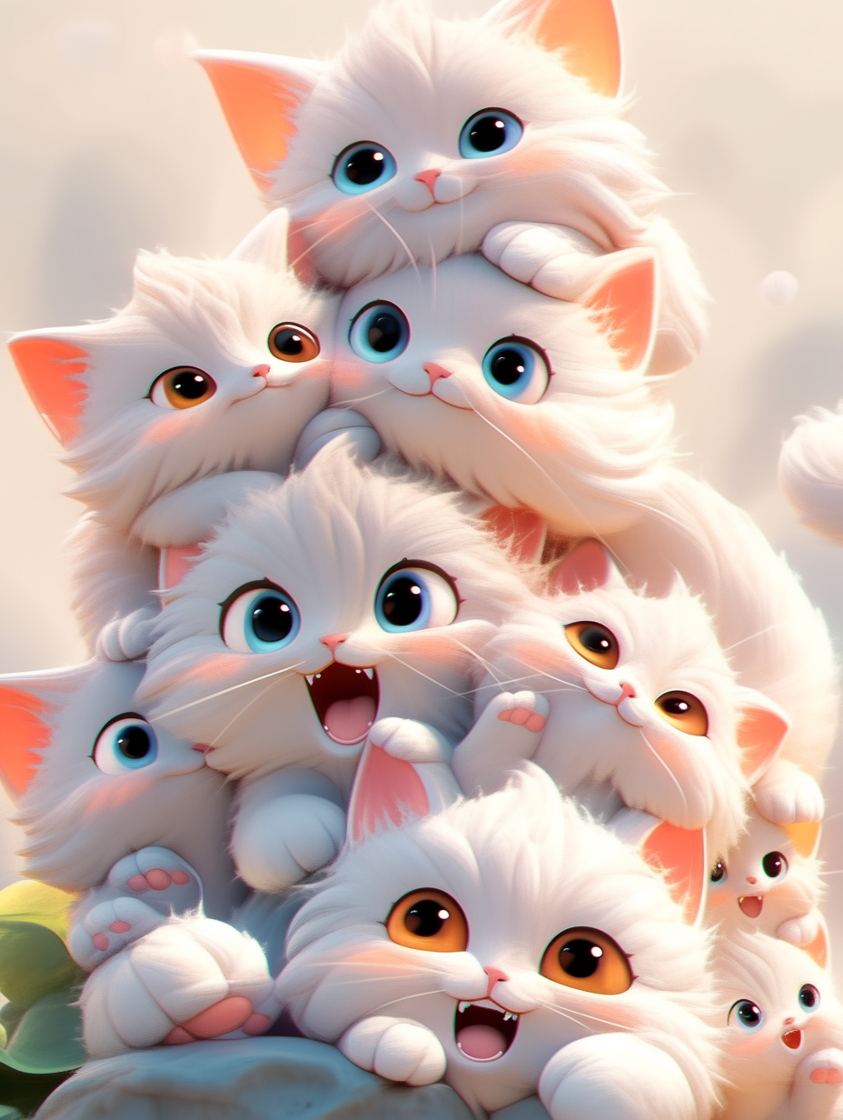 可爱猫咪叠叠乐头像壁纸背景图