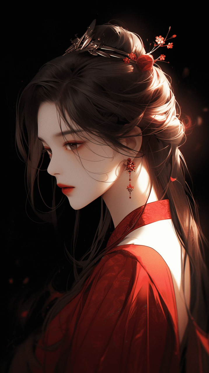 古风美女:一带红裙随风散,世间绝色尽妩媚.#头像# #微信头像