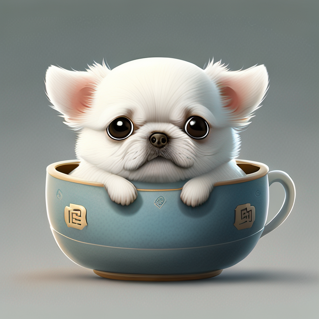 这是文心一格帮我生成的茶杯犬