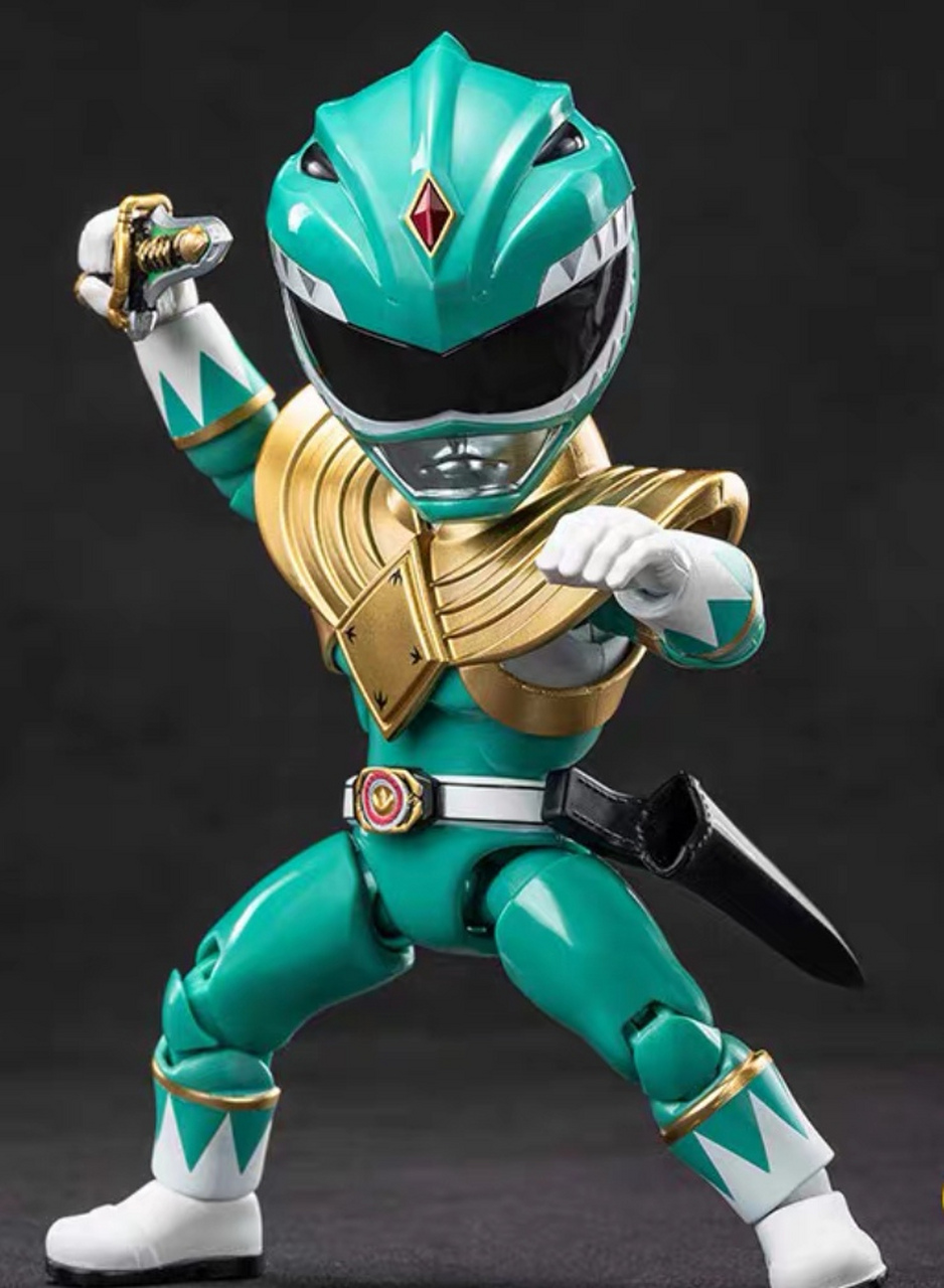 q版超凡恐龙战队绿战士红战士龙皇可动人偶手办!#手办# #玩具# #积木