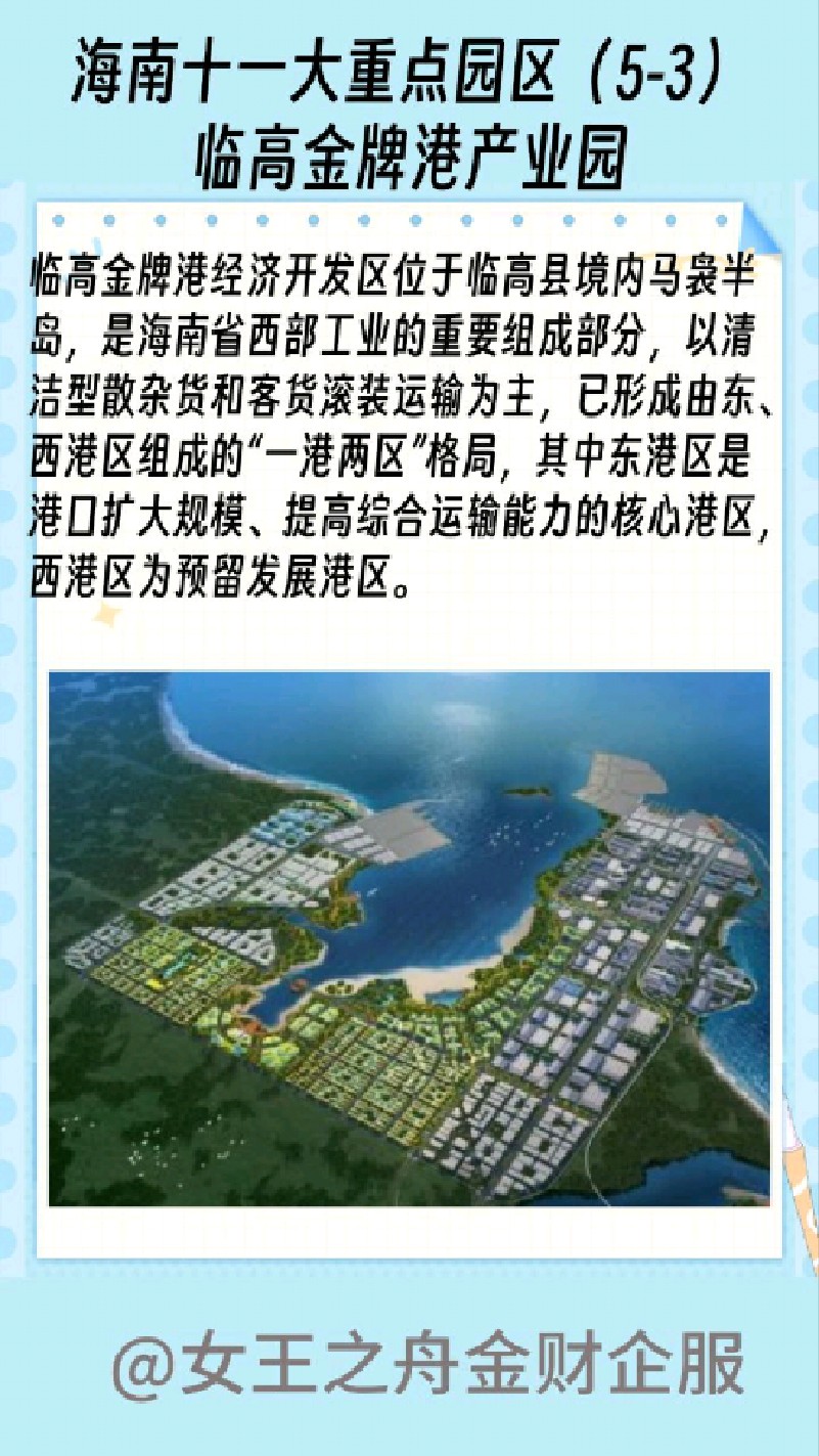 海南自贸港临高金牌港产业园.
