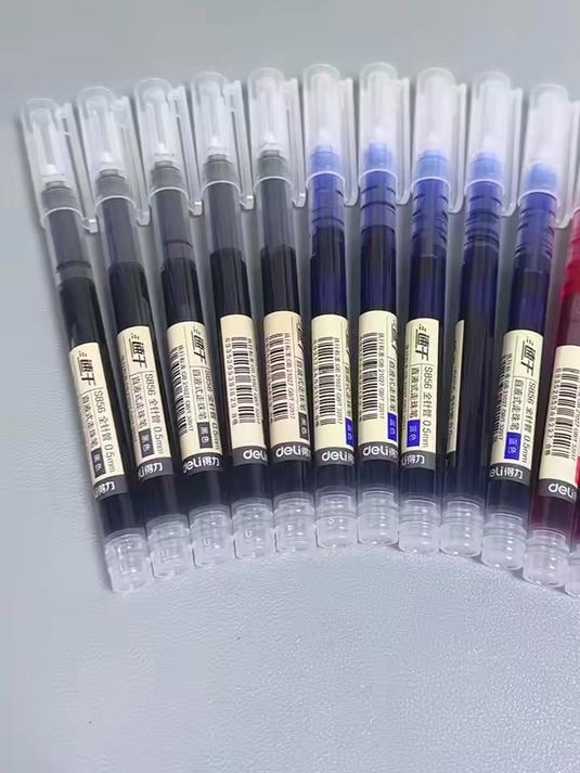 得力走珠笔,黑红蓝可选,学生老师专用,速干水性笔,书写流畅