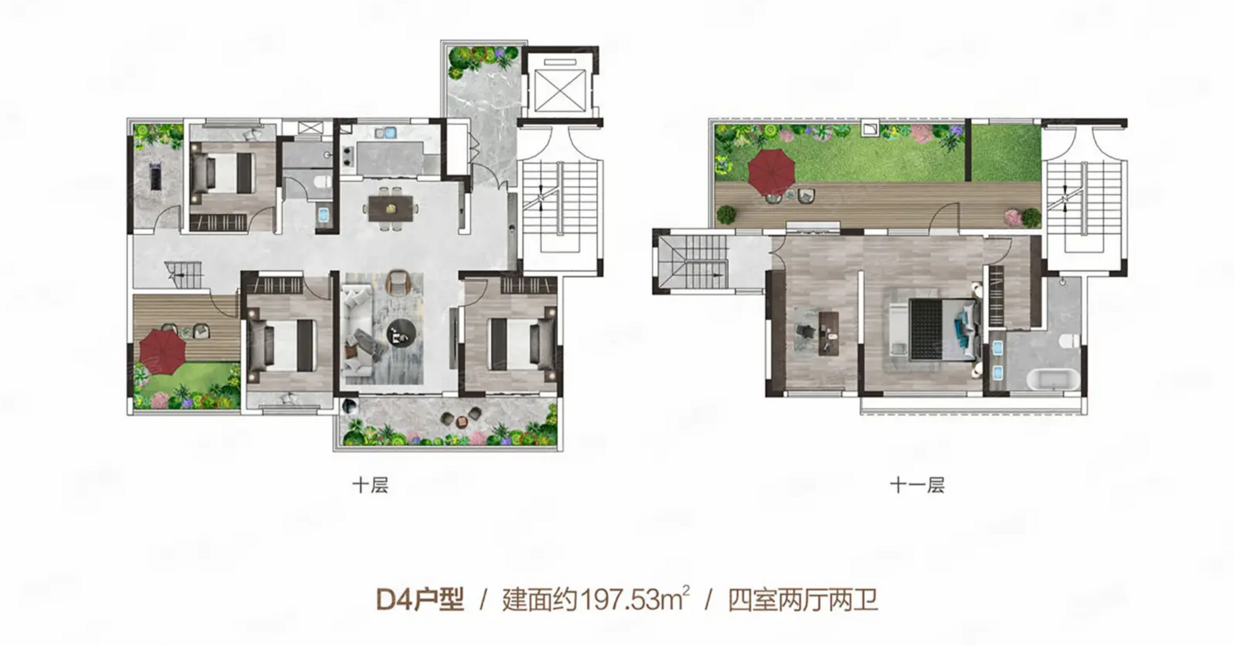 顶层复式户型平面图图片