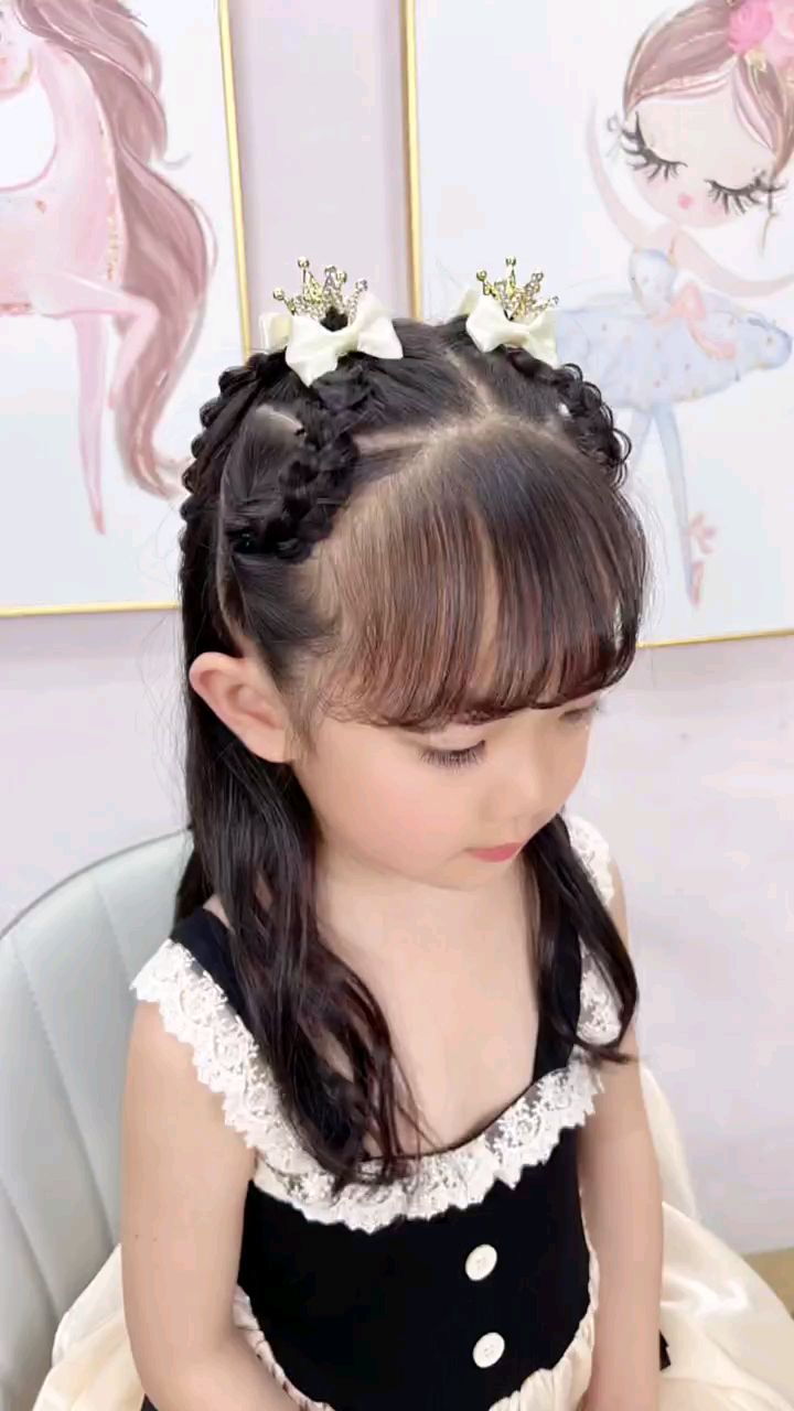 儿童编发小公主发型来了生日聚会上台表演出门玩都适合