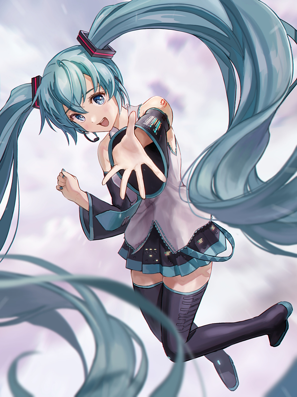 长筒靴初音 画师:いしゆき#二次元美图# #我爱二次元# #初音未来