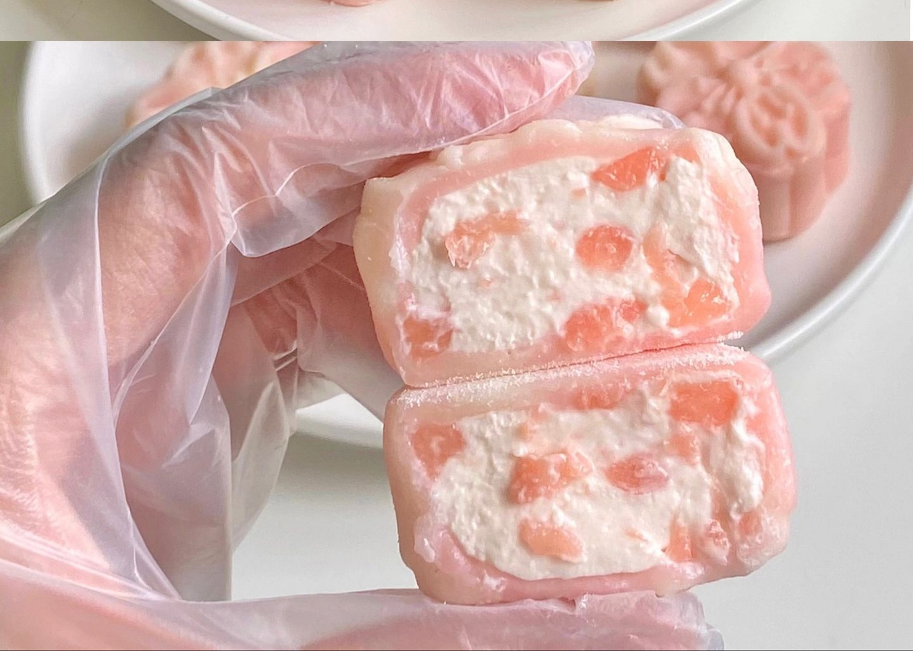 99蜜桃奶酪冰皮月饼 99冰皮食材99 糯米粉40克 澄粉30克 粘米粉