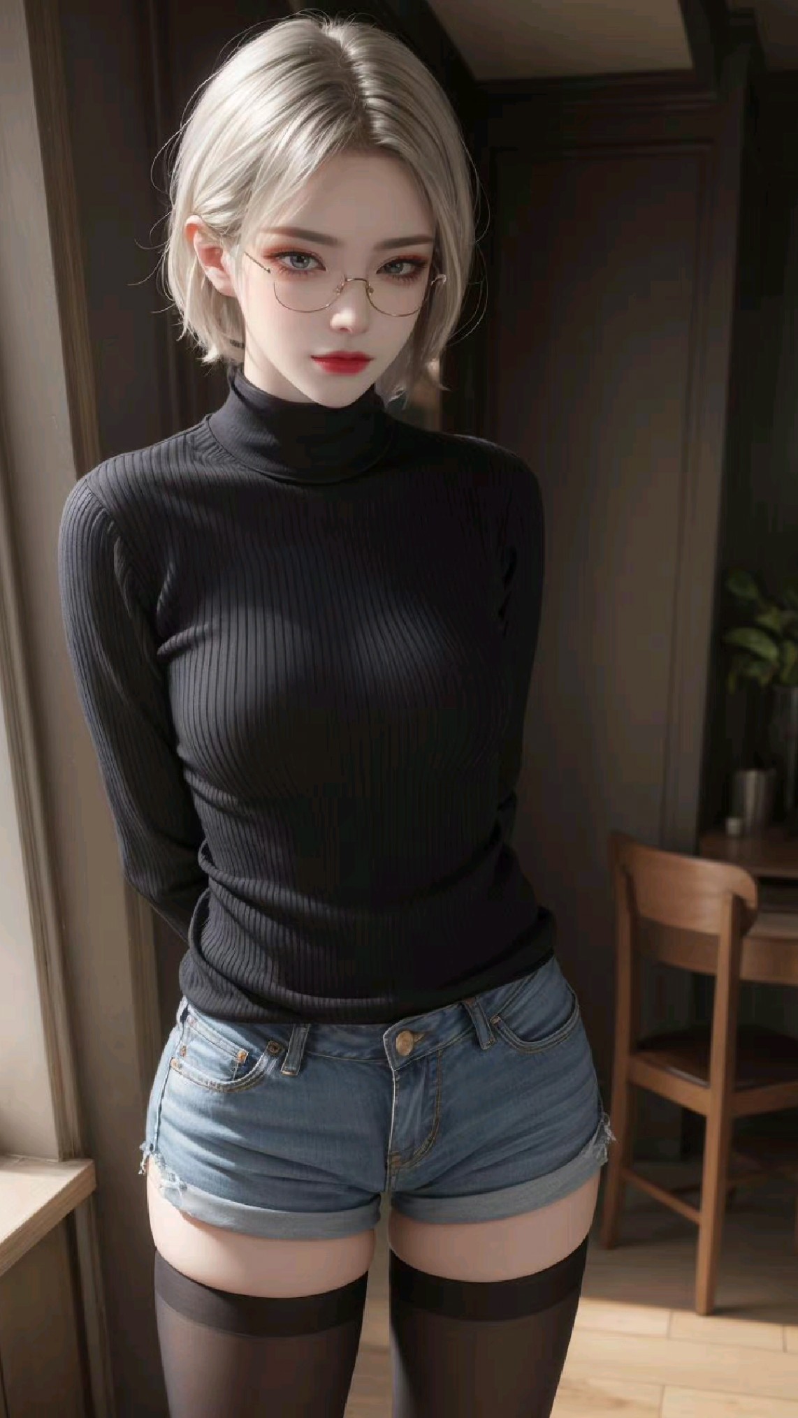 《斗破苍穹》现代装扮美杜莎女王戴在金丝边眼镜太酷了吧