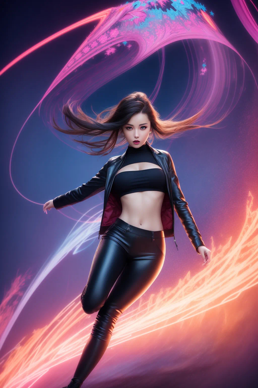 动漫壁纸# 穿皮裤的少女