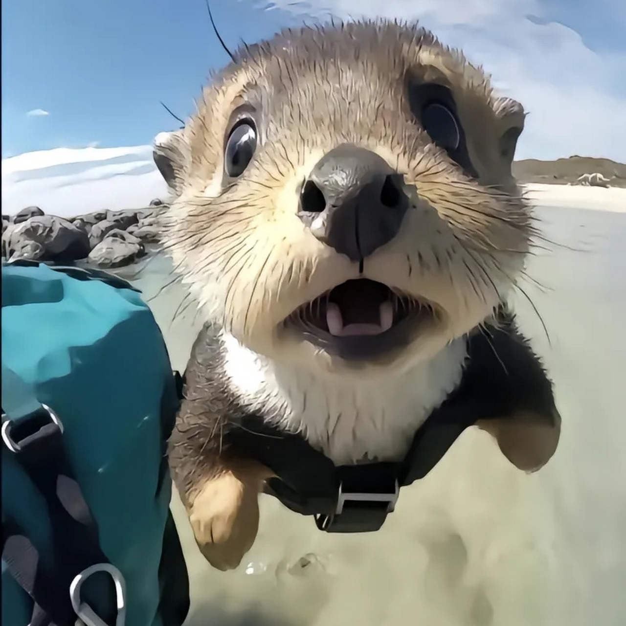 被深海毛茸茸的海獭萌翻了