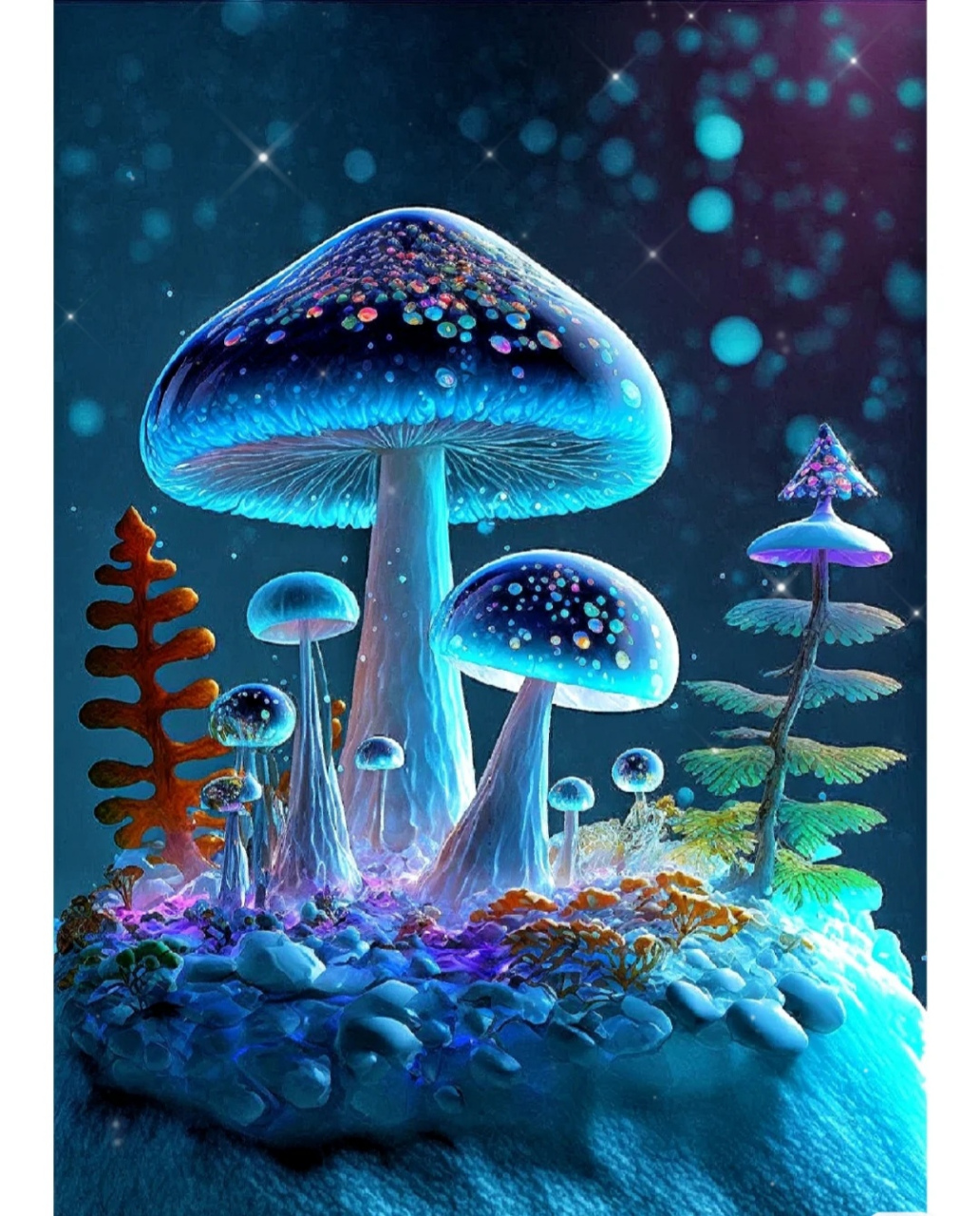 彩色蘑菇,这应该是没有毒的那种.