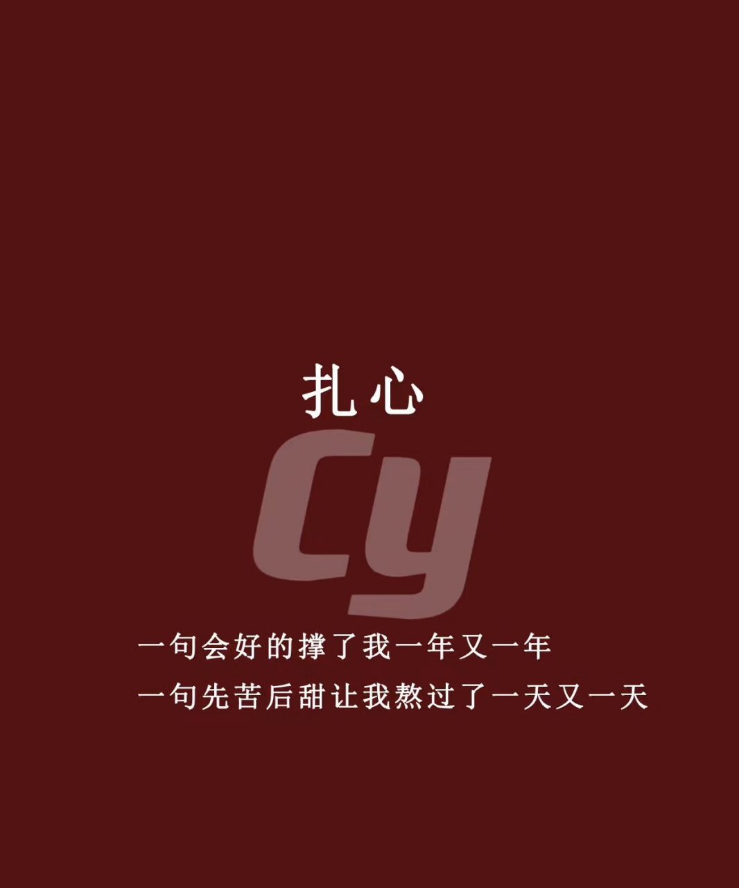 一句会好的撑了我一年又一年