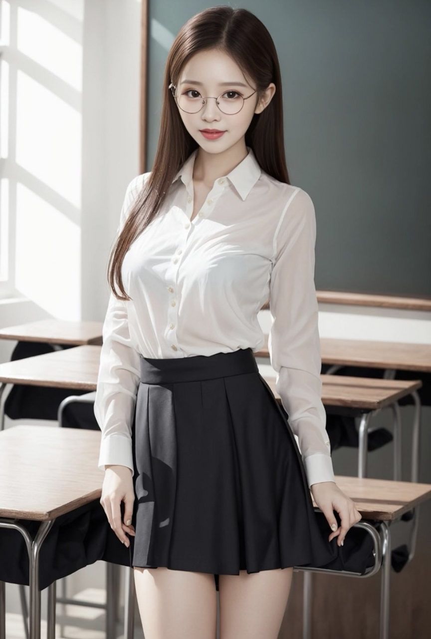 【ai绘画】刚毕业的女教师,喜欢吗?#ai绘画美女写真# #美女老师