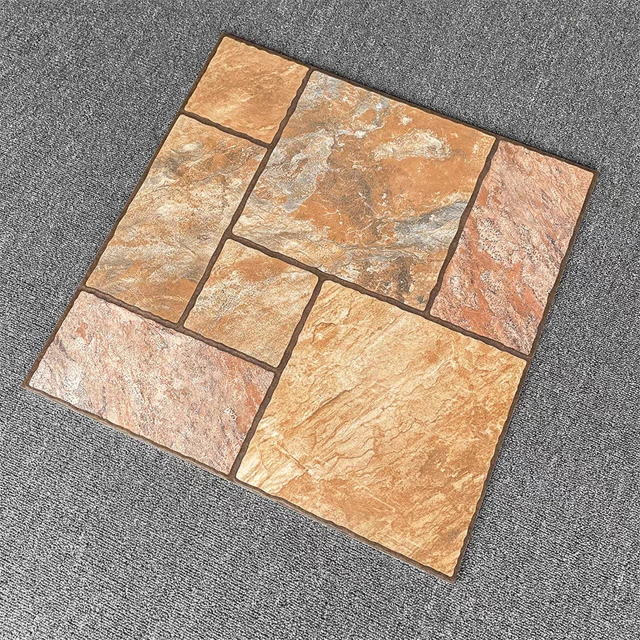 「乡村院子600x600文化板岩瓷砖别墅田园露台防滑抗压地砖」