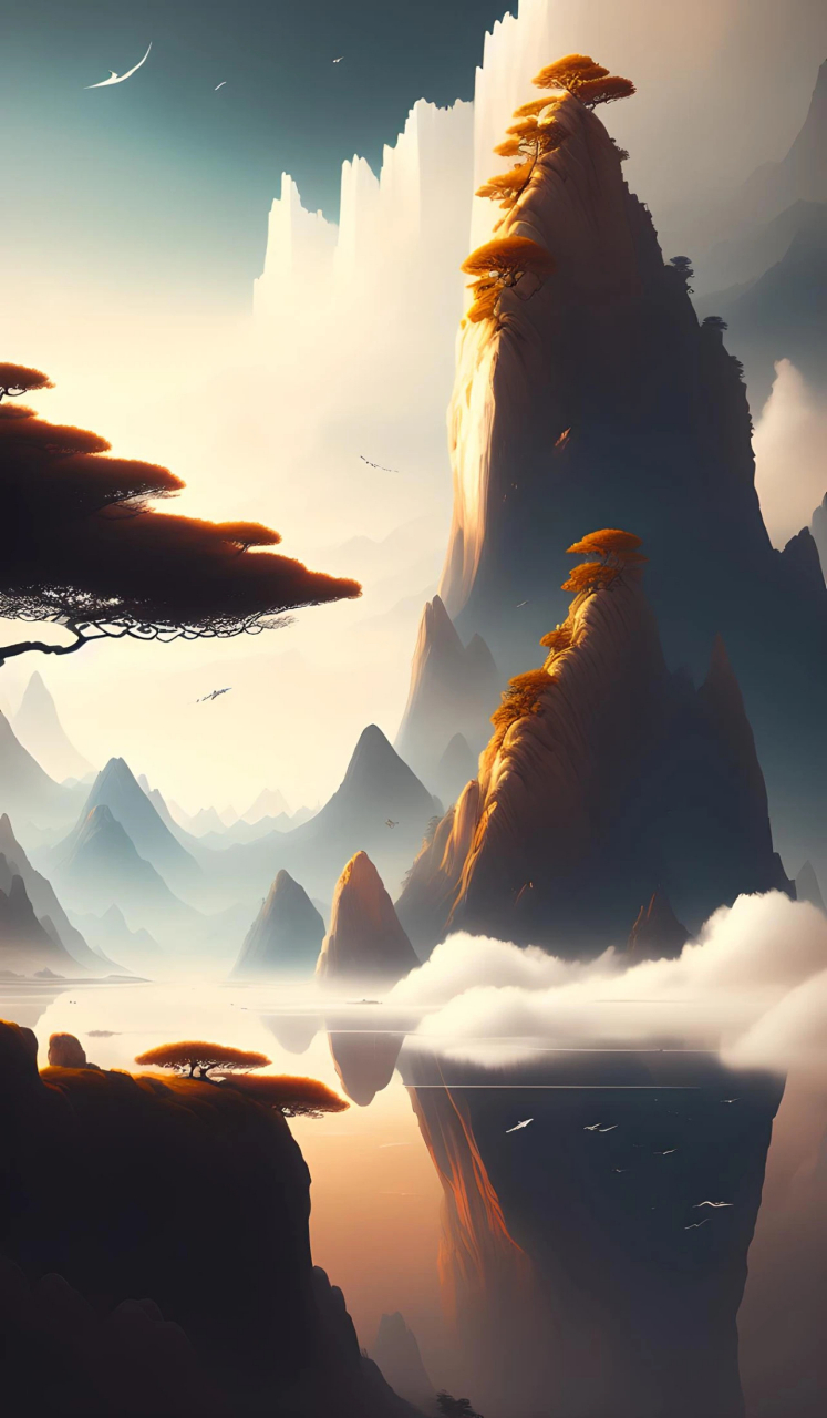 动漫壁纸# 来一组山水画