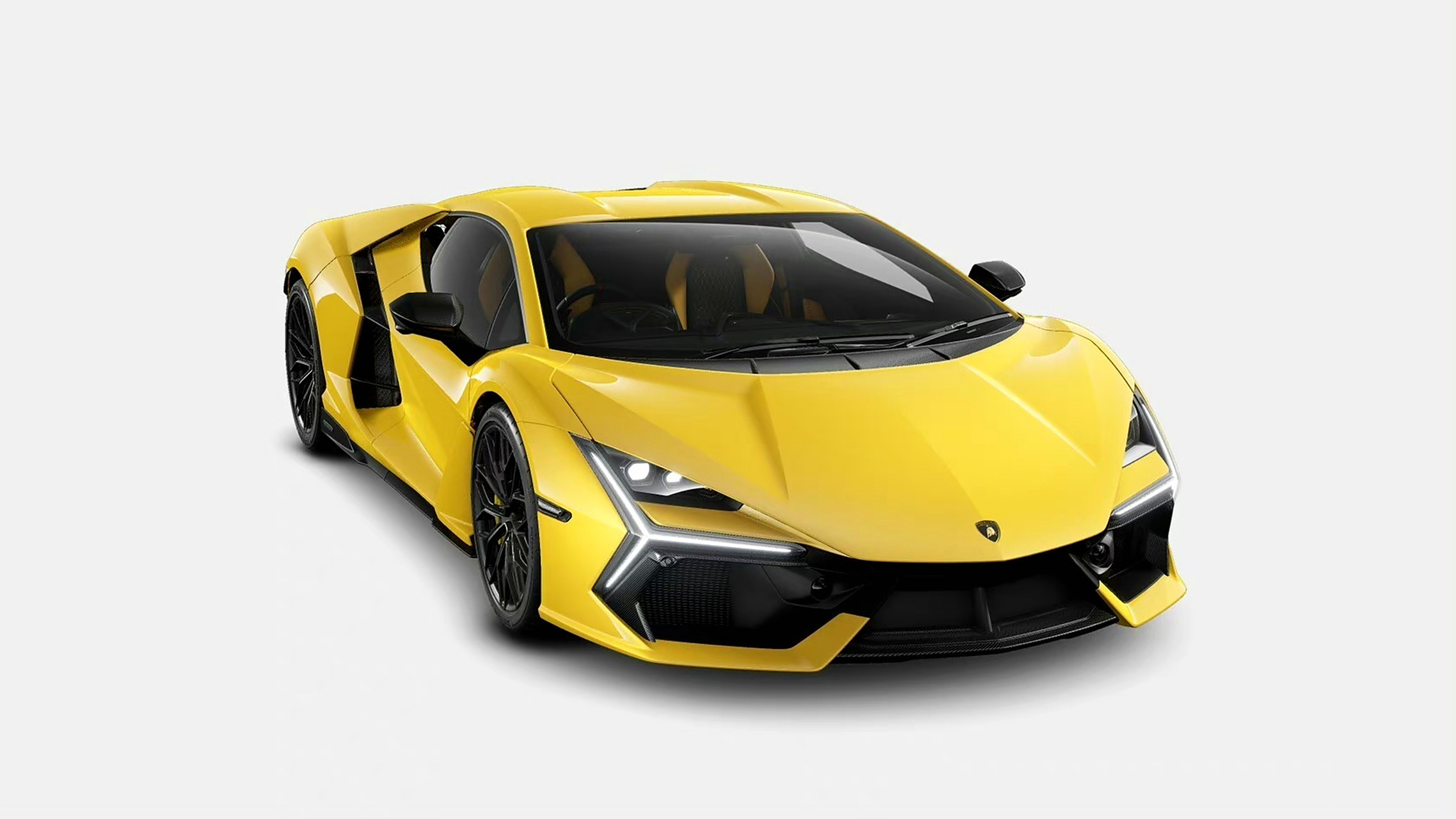revuelto,内饰黄色,车身黄色,刹车钳黄色,同色的完整体 #兰博基尼
