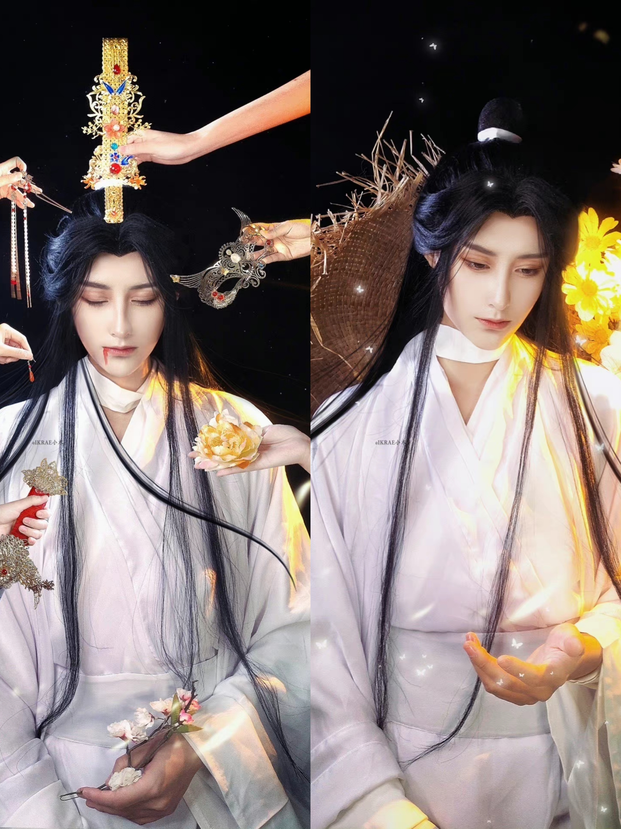 天官赐福,cos下的谢怜能有多好看,完美还原花城,纸片人变现实