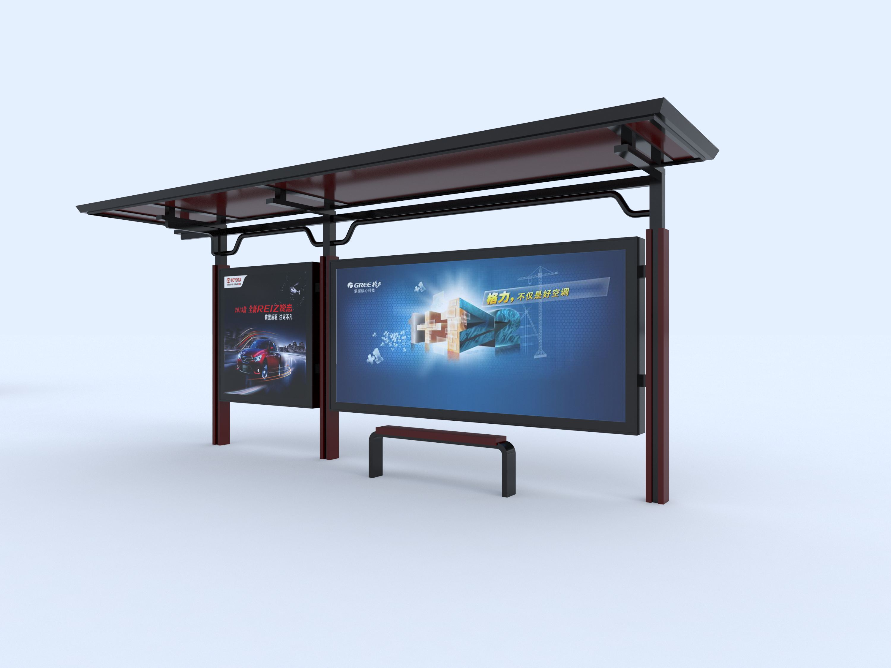 简约公交站台效果图