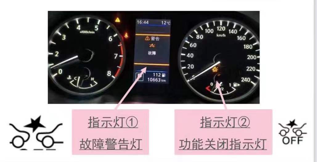 东风日产轩逸,天籁,奇骏,逍客,楼兰预碰撞灯闪烁