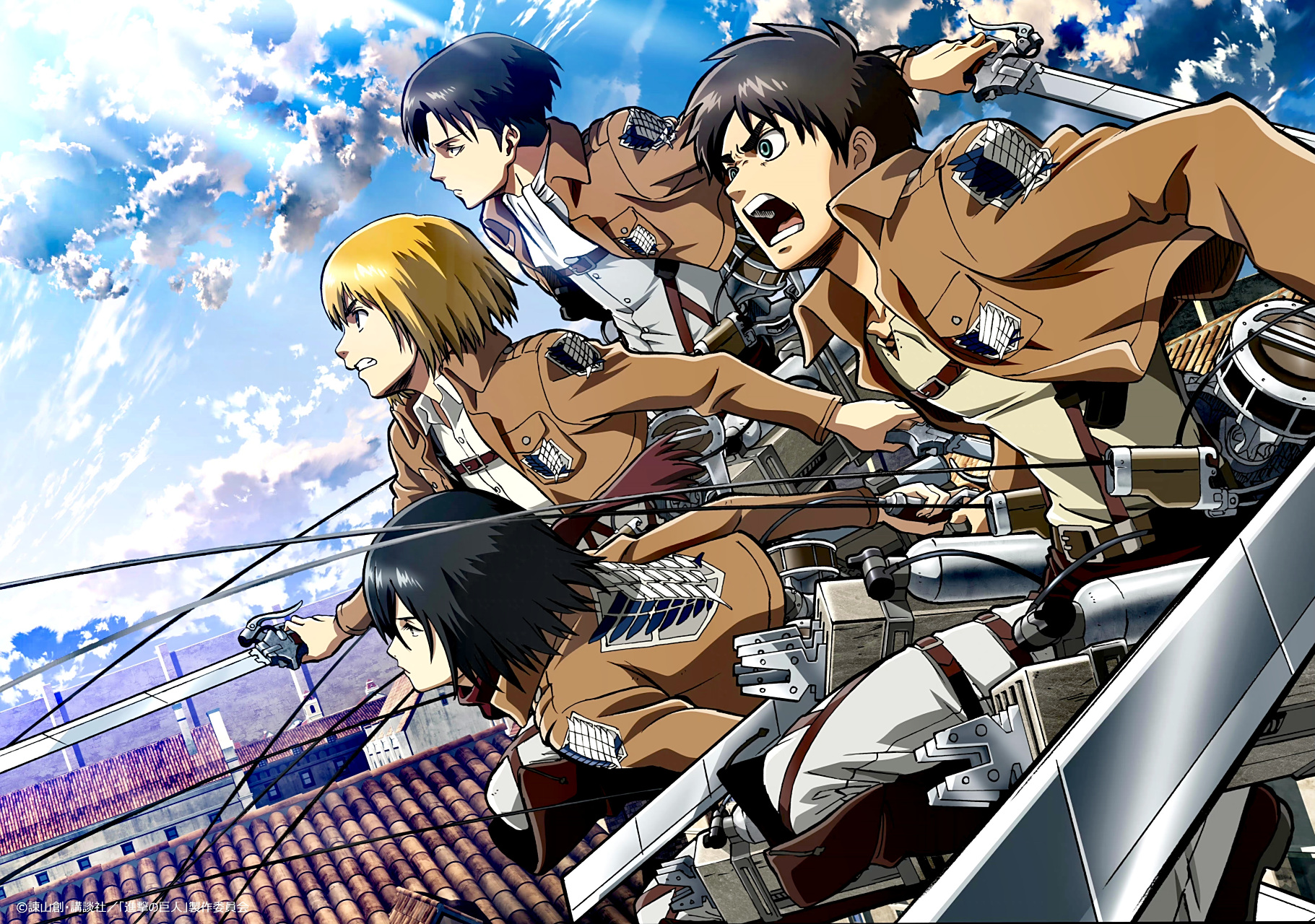 进击的巨人插画欣赏:4月6日是wit霸权社 巨人动画 开播10周年.