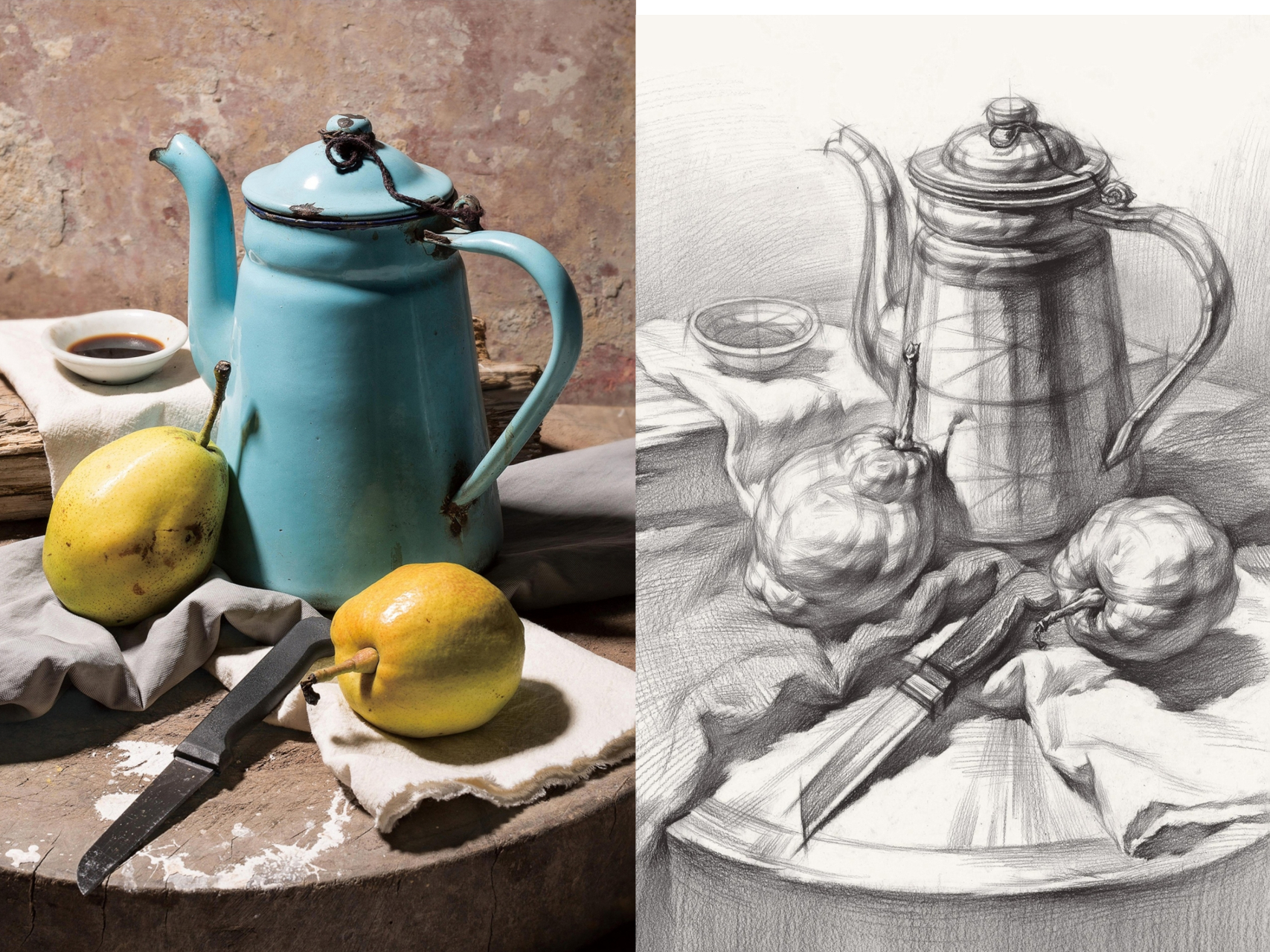 素描静物|结构素描高清临摹素材分享,对于素描基础阶段的同学可以参考