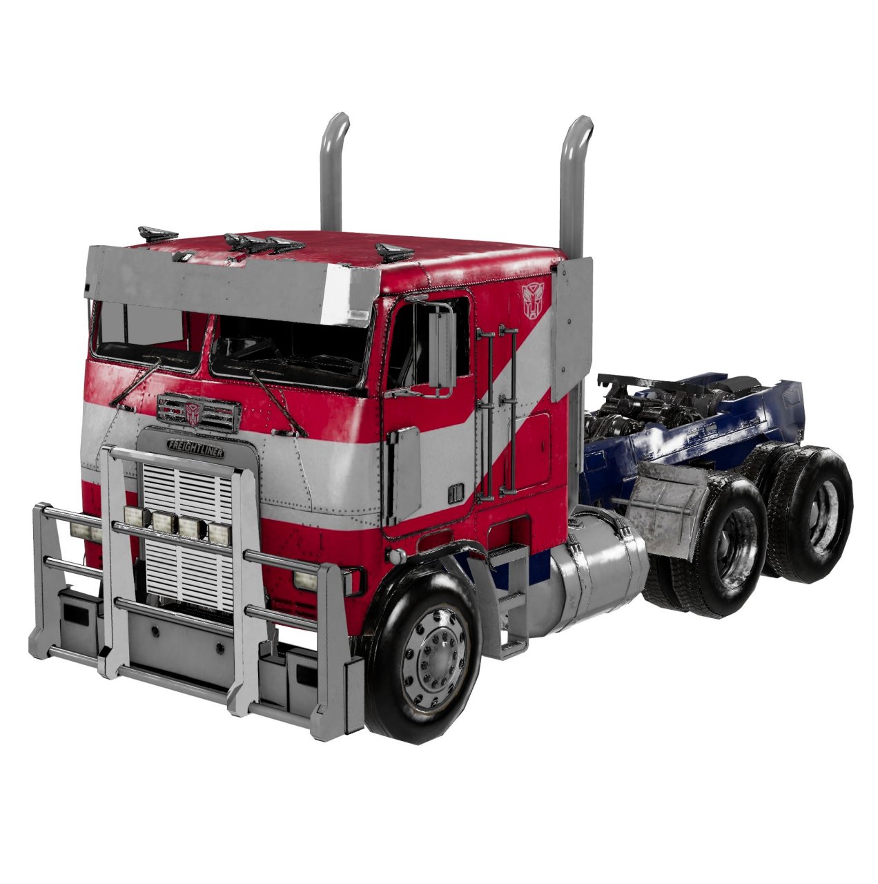 《变形金刚:超能勇士崛起》擎天柱人形与车型cg建模.