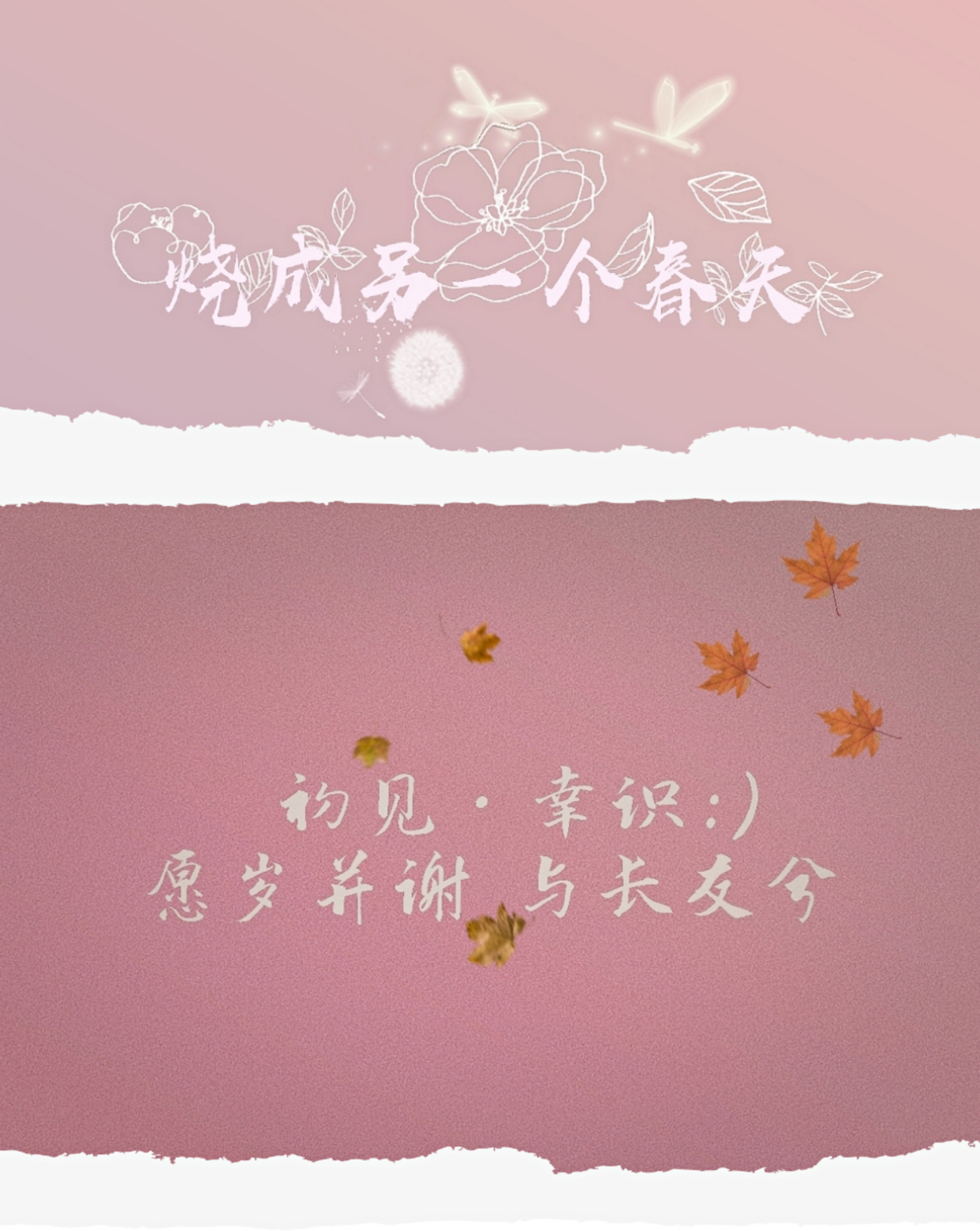 初见·幸识:)‖愿岁并谢,与长友兮