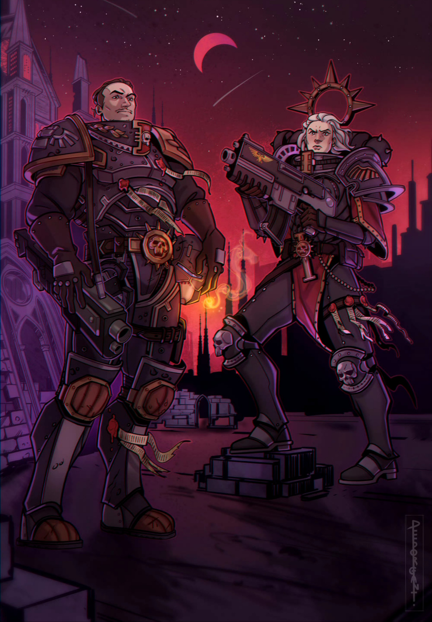 《战锤》系列角色插画,描绘了来自不同地区的军团战士,他们的服饰和