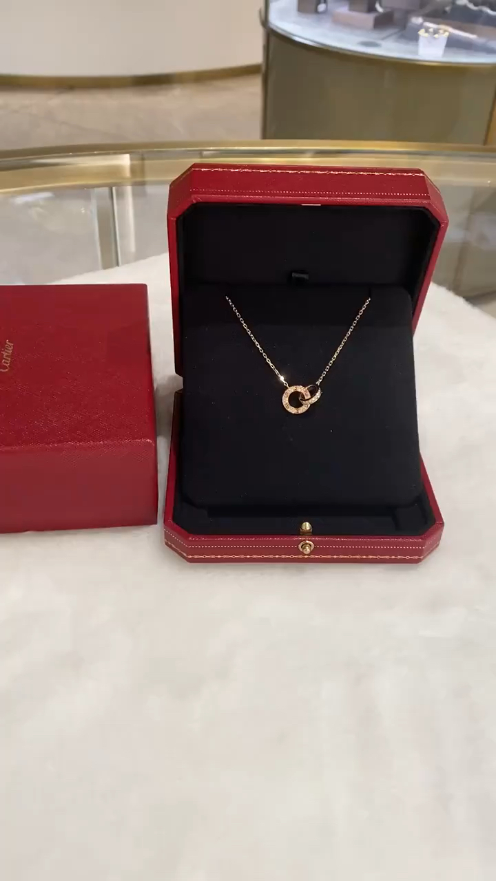 卡地亚 love系列双环钻石项链