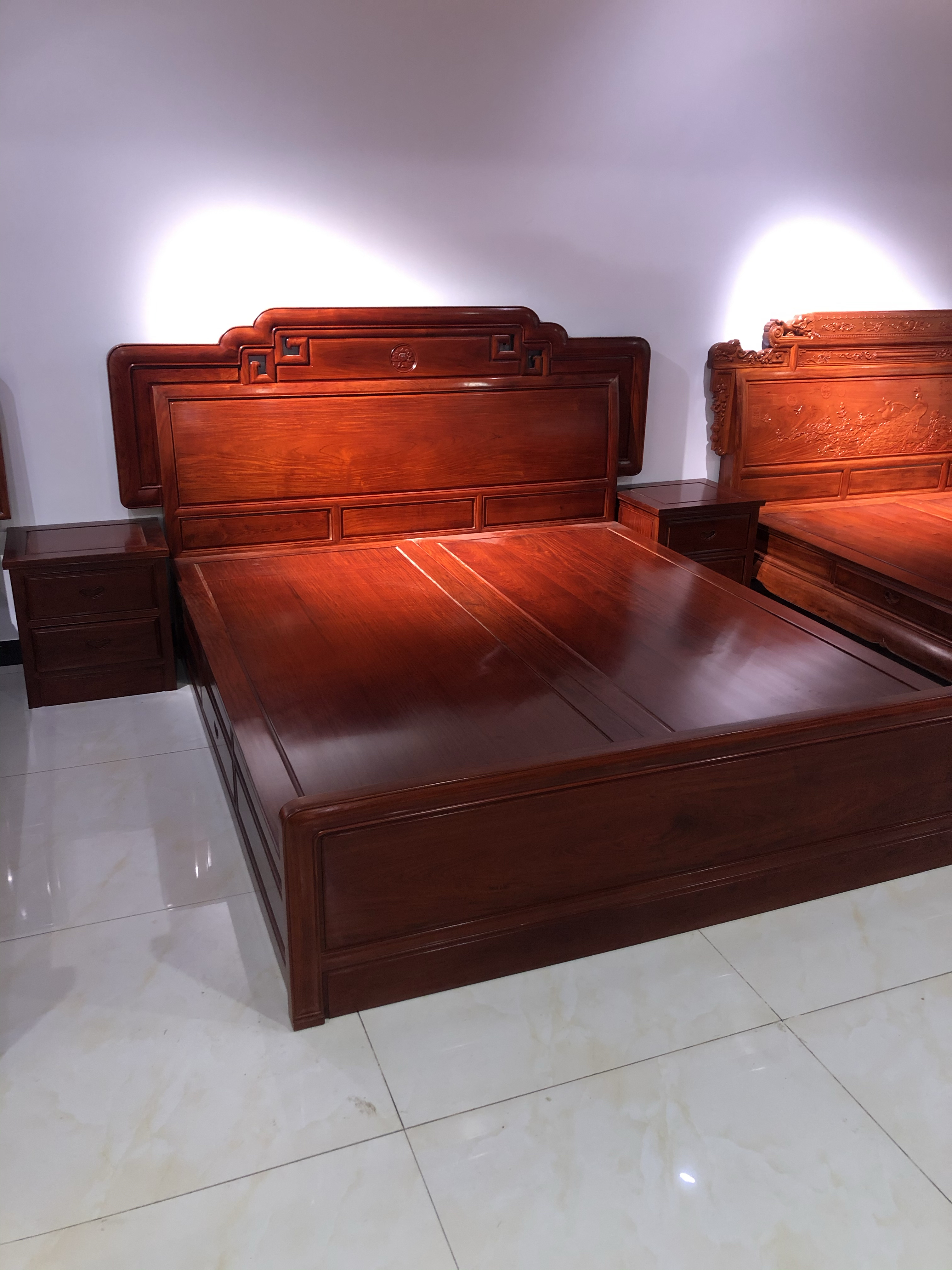 大果紫檀缅花大床系列