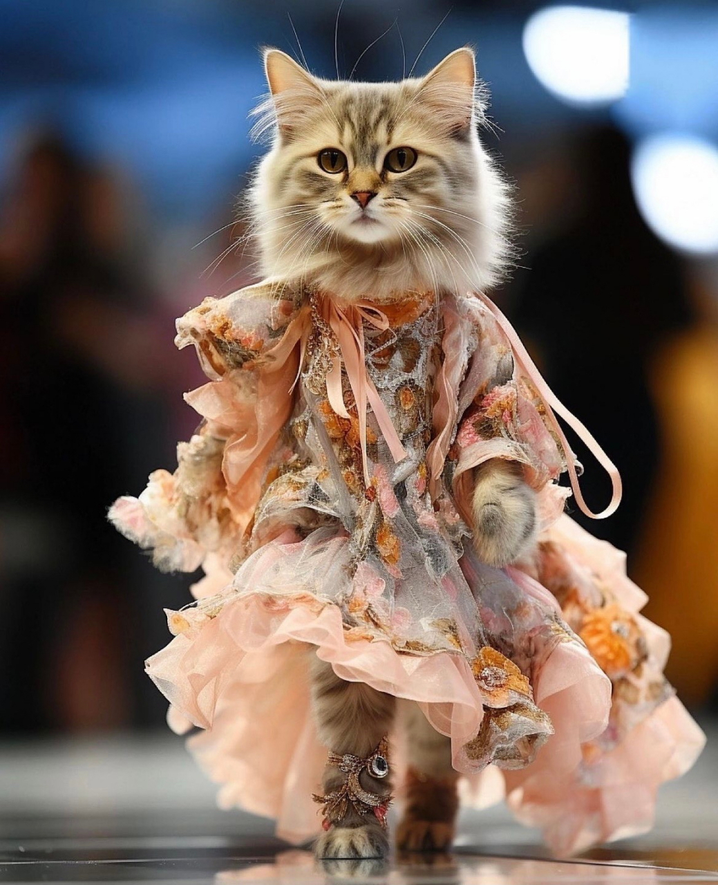 可爱的猫咪时装秀～[期待][心]