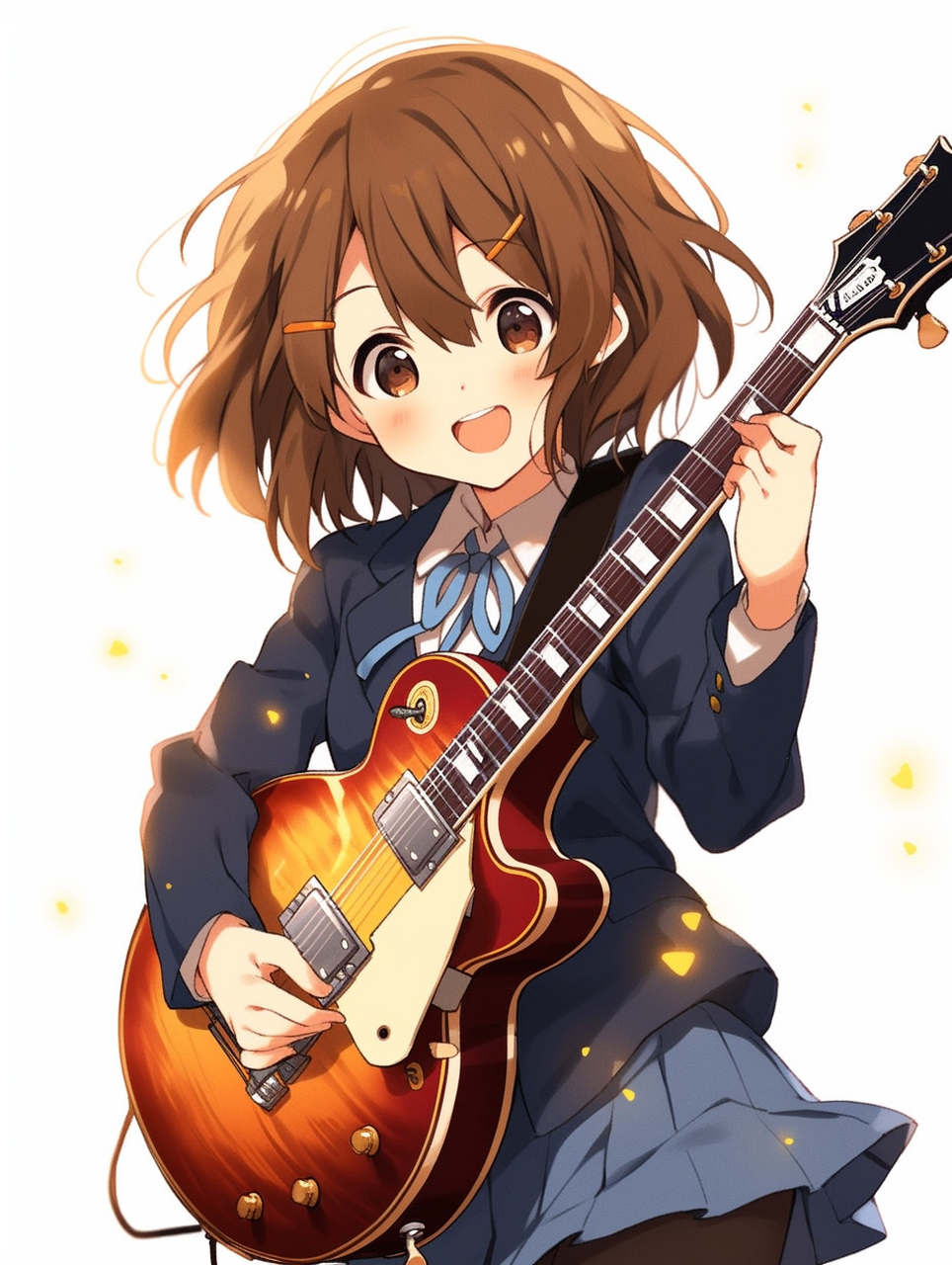 呆萌吉他少女平泽唯 ai画师:おにぎらずまる#二次元美图# #我爱二次元