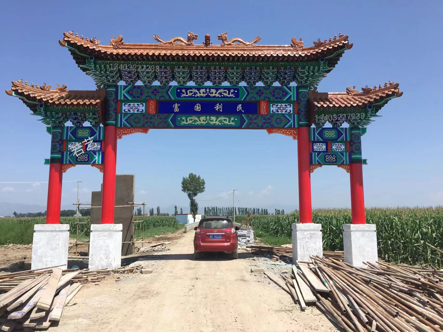 若艺古建村口牌坊设计施工,仿古牌楼,古建牌楼,村口牌坊,景区古建牌坊