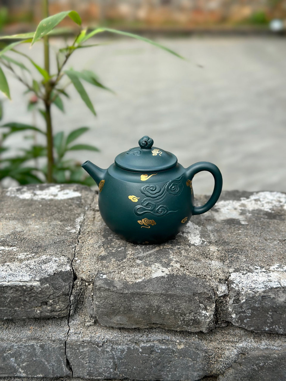 汤宣武【联云】  苏门答腊青 炝金  容量280ml#宜兴紫砂壶# #全手工