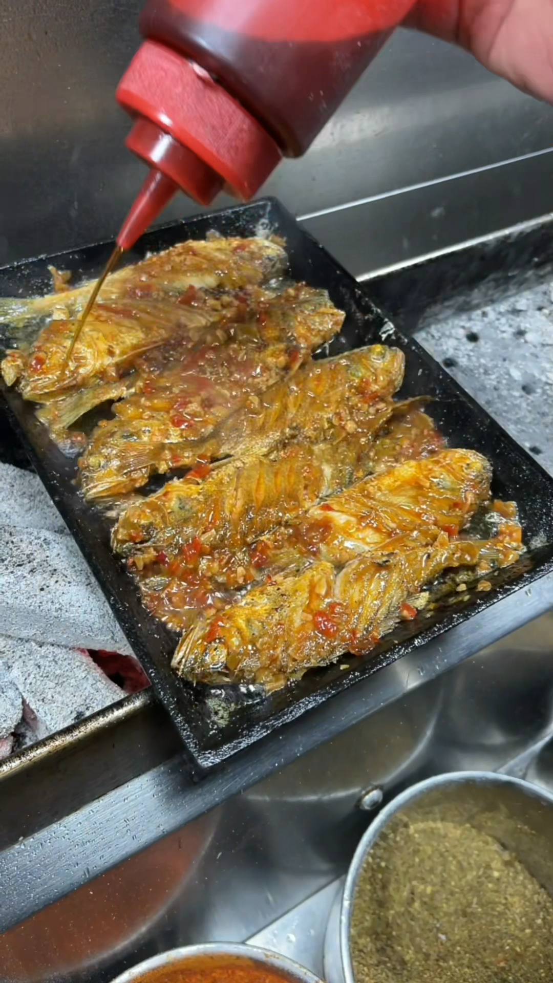 烧烤教程铁板小黄花鱼